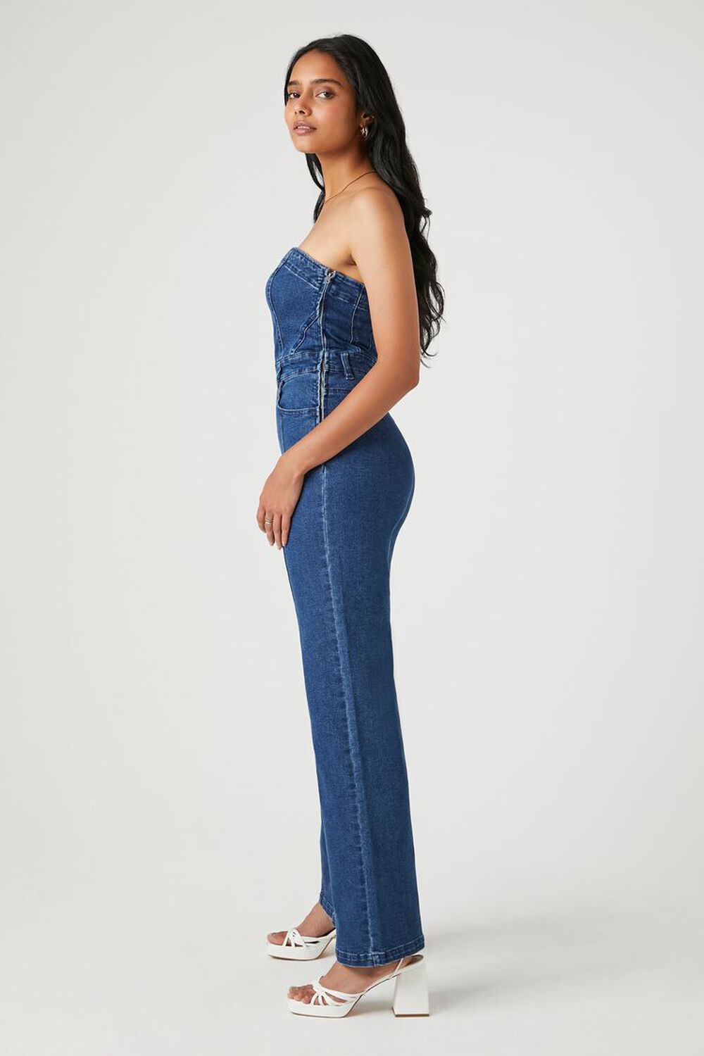 Denim Tube Jumpsuit